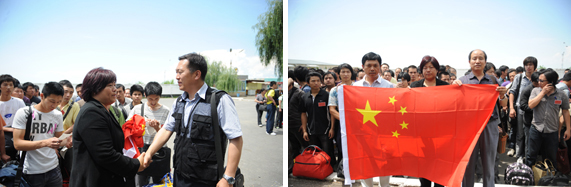 诸暨外、侨务部门慰问安全护送在吉华商回国的杨彩平