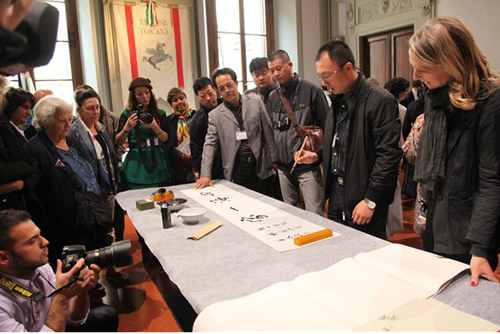 “中意韩国际书法展”在意大利佛罗伦萨举行