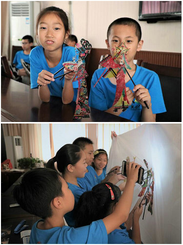 “亲情中华”温州市侨界留守儿童快乐营仙岩分营开展皮影戏课程